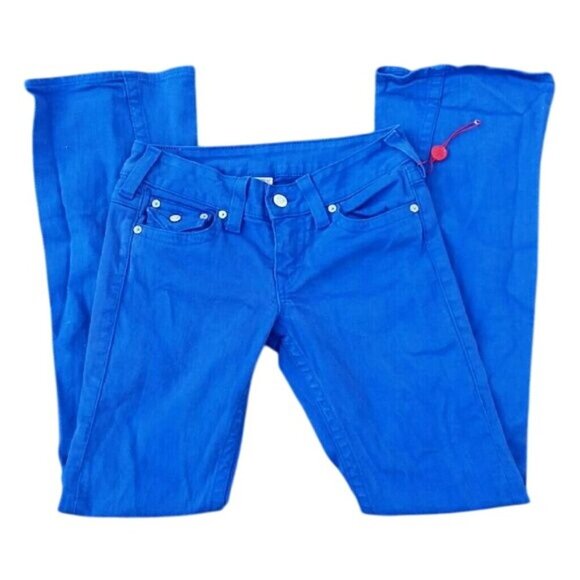 True Religion Joey Cobalt Blue y2k Vintage Low Rise Jeans - Picture 5 of 6